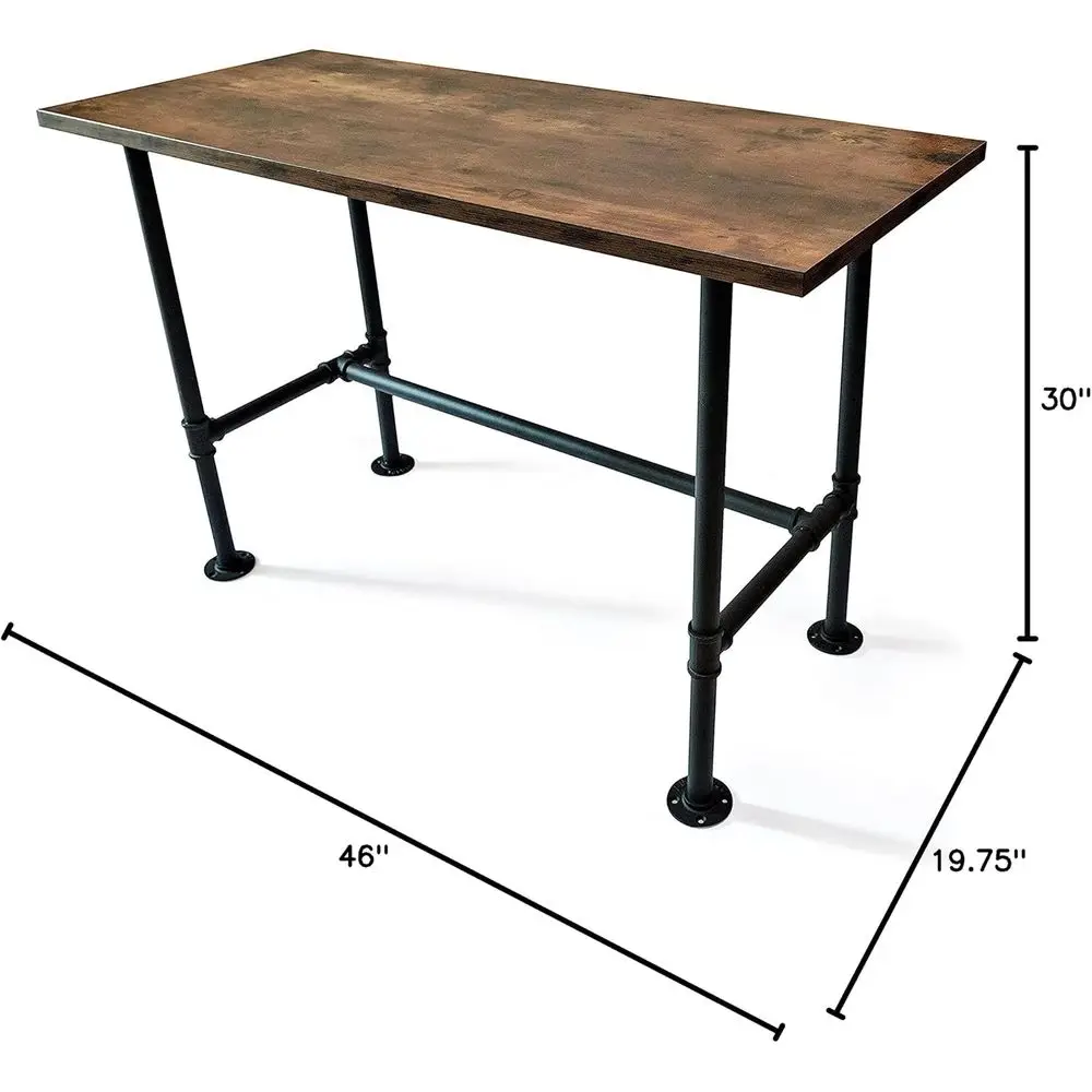 Home Office Rustic Industrial Pipe Desk, Modern Study Table for Computer Use