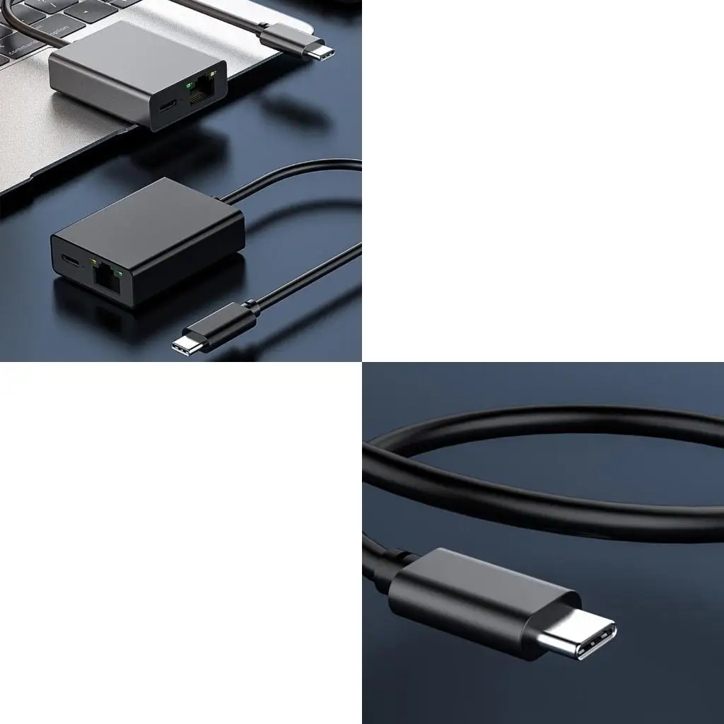 

652F Lightweight 1000Mbps USB C to RJ45 Ethernet Adapter for Streaming Device Micros USB to RJ45 for Smooth and Clear Content
