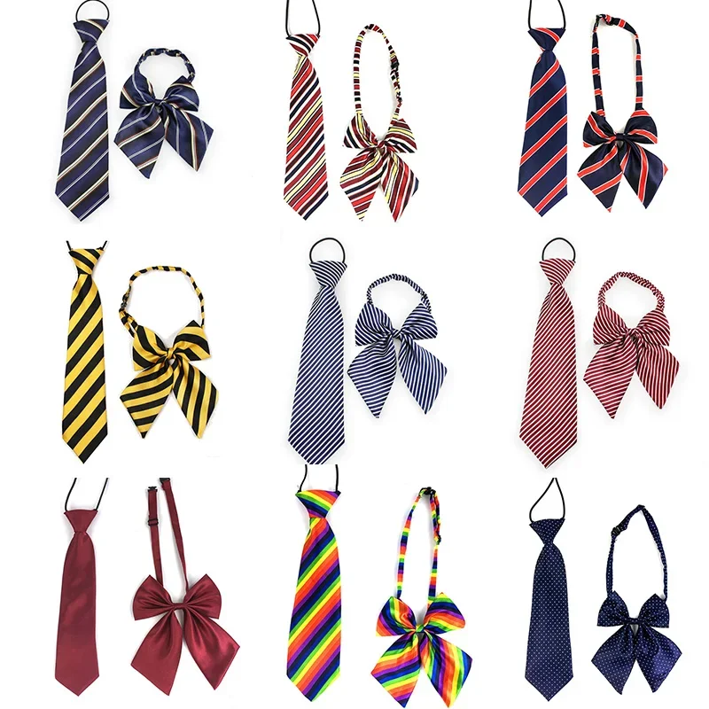 

Striped Photograph Graduation Neck Tie Easy Wear for Children Boys Girls Students Kid Rope Tie Stage Performance Ceremony