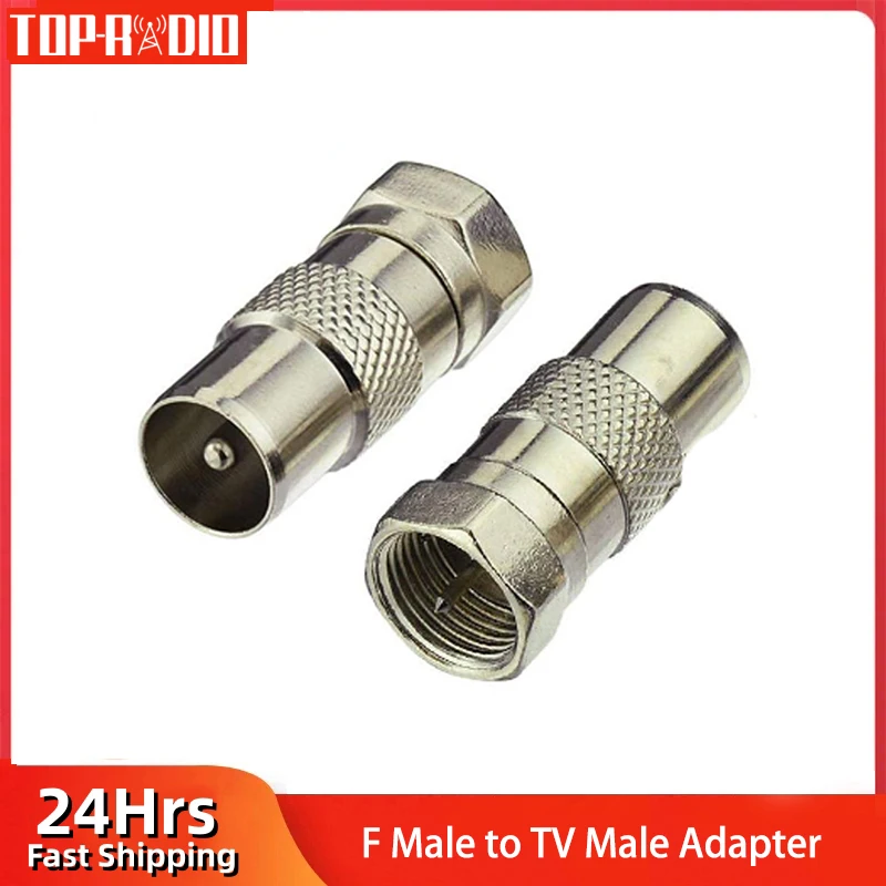 1PC F Male to TV Male  Converter Satellite Coax Connector nickel-plated cable TV set-top box Antenna Adapter