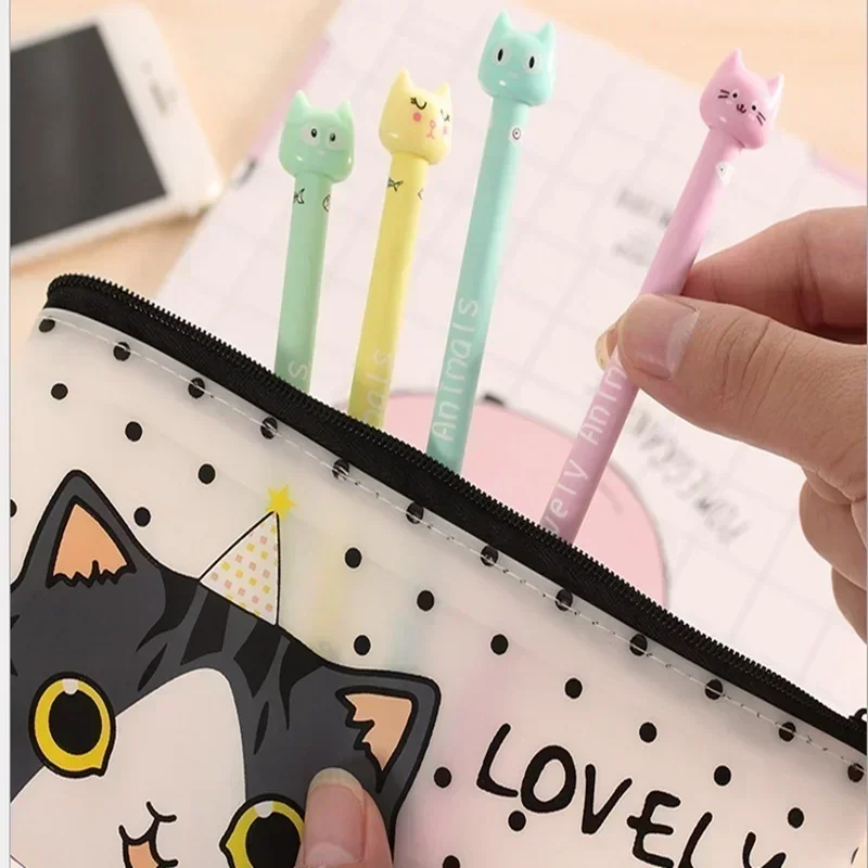 1 Pcs Random Color Cute Multicolor Animal Lovely Cat Kitty Ball Point Pen Stationary Kids Students Cute Pens Kids