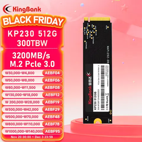 KingBank KP230 SSD NVMe M.2 PCIe 512GB 솔리드 스테이트 디스크 2280 노트북 데스크탑 마이크론 칩용 내장 하드 드라이브 3200MB / S