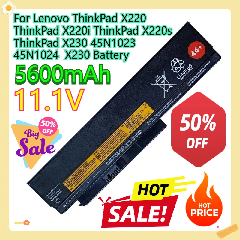 

For Lenovo ThinkPad X220 ThinkPad X220i ThinkPad X220s X230 45N1023 45N1024 X230 Battery 5600mAh 63Wh 11.1V