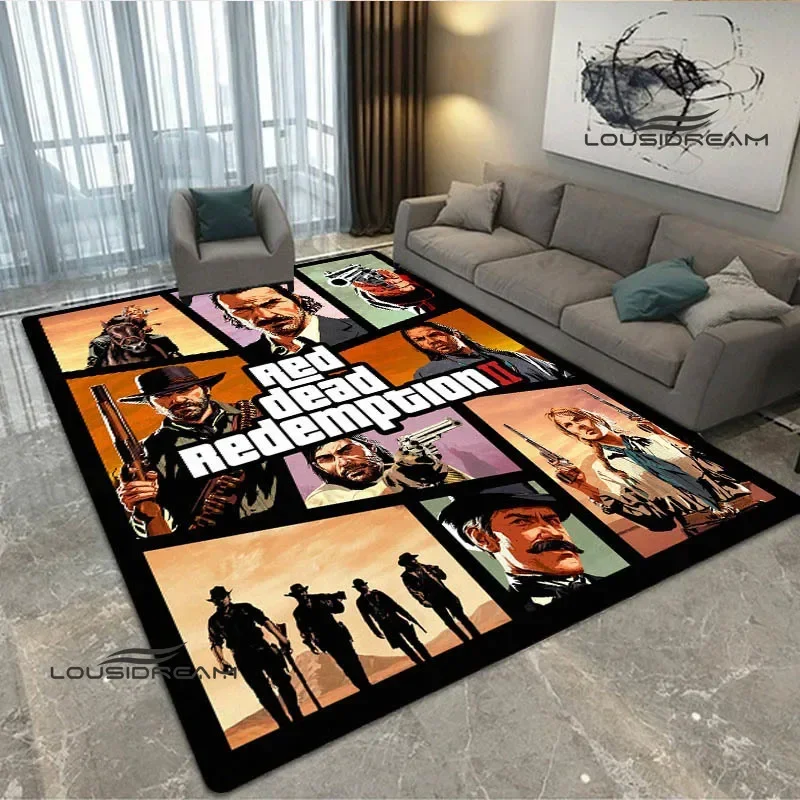 Red Dead Redemption 2 พิมพ์พรมพรมกันลื่นเสื่อโยคะประตูการถ่ายภาพ props ห้องครัวพรมของขวัญวันเกิด