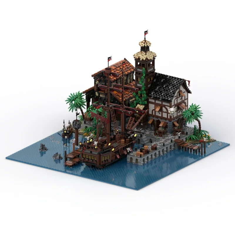 14428pcs MOC Port Sauvage A Pirate Town Piratesed Model Building Festivals Gifts Blocks Assemble DIY Creative Toy Brick Birthday