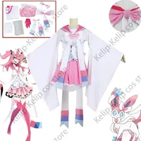 Anime Cosplay Sylveon Cosplay Costume Dress Gloves Hair Accessories Party Costume Suit