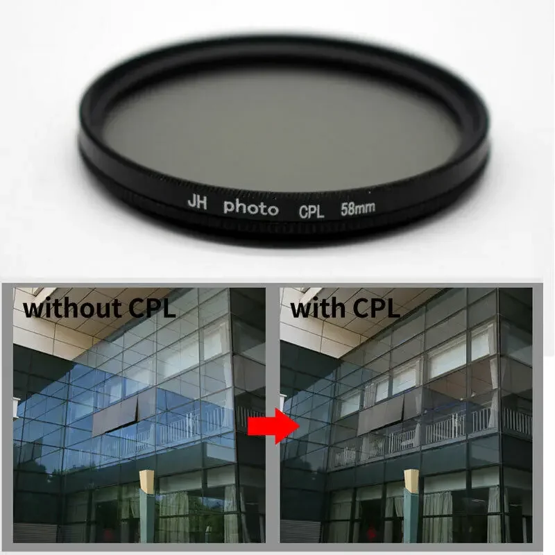 37 43 46 49 55 58 62 67 72 77 82mm CPL Camera Circular Polarizing Lens Filter