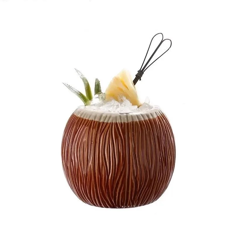 

550ml Coconut Shape Hawaii Tiki Mugs Ceramic Mug Mug For Gifts Cups And Mugs Cocktail Cup