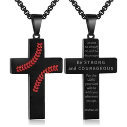 1PC Male Stainless Steel Necklace Man Rugby Baseball Necklaces for Men Basketball Soccer Cross Necklace Men Accessories Jewelry