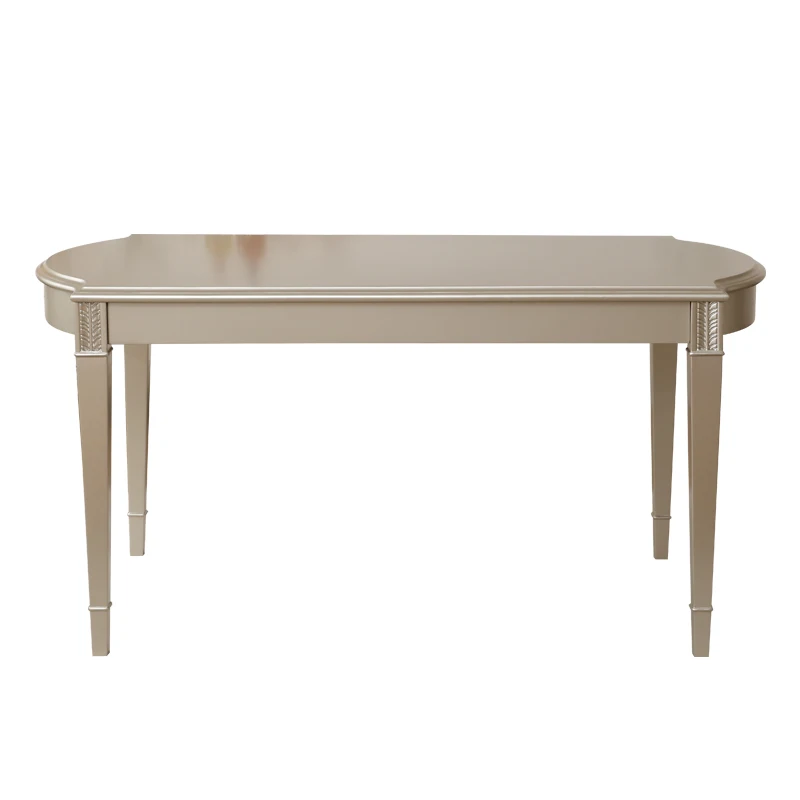 

**French light luxury solid wood dining table rectangular American modern simple household golden dining table