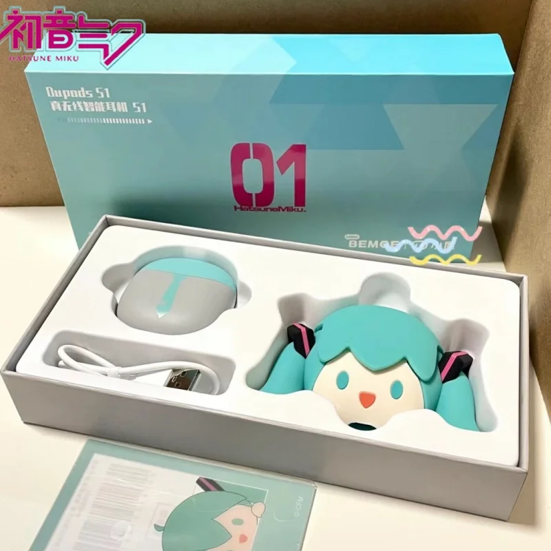 

Набор беспроводных Bluetooth-наушников Hatsune Miku с аниме мультяшным рисунком, симпатичный силиконовый защитный чехол, полувкладыши для девочек, игрушки в подарок