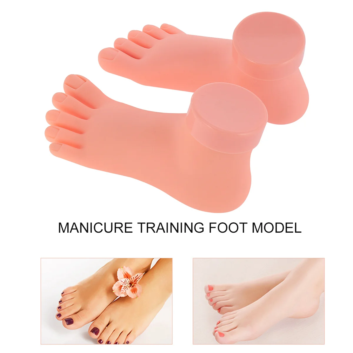 

2Pcs Nail Art Practice Foot Trainer Durable Lightweight Elasticity for Manicure Beginners Nail Art Training Tool