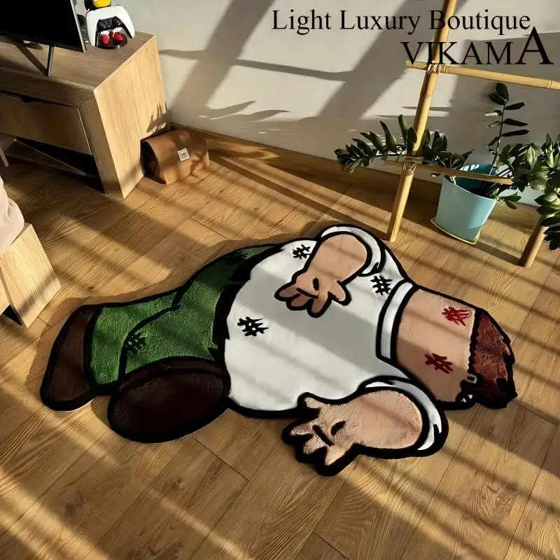 VIKAMA Tappeto con figura incline in stile americano, soggiorno creativo, camera da letto, balcone in stile, area per il tempo libero, arredamento versatile