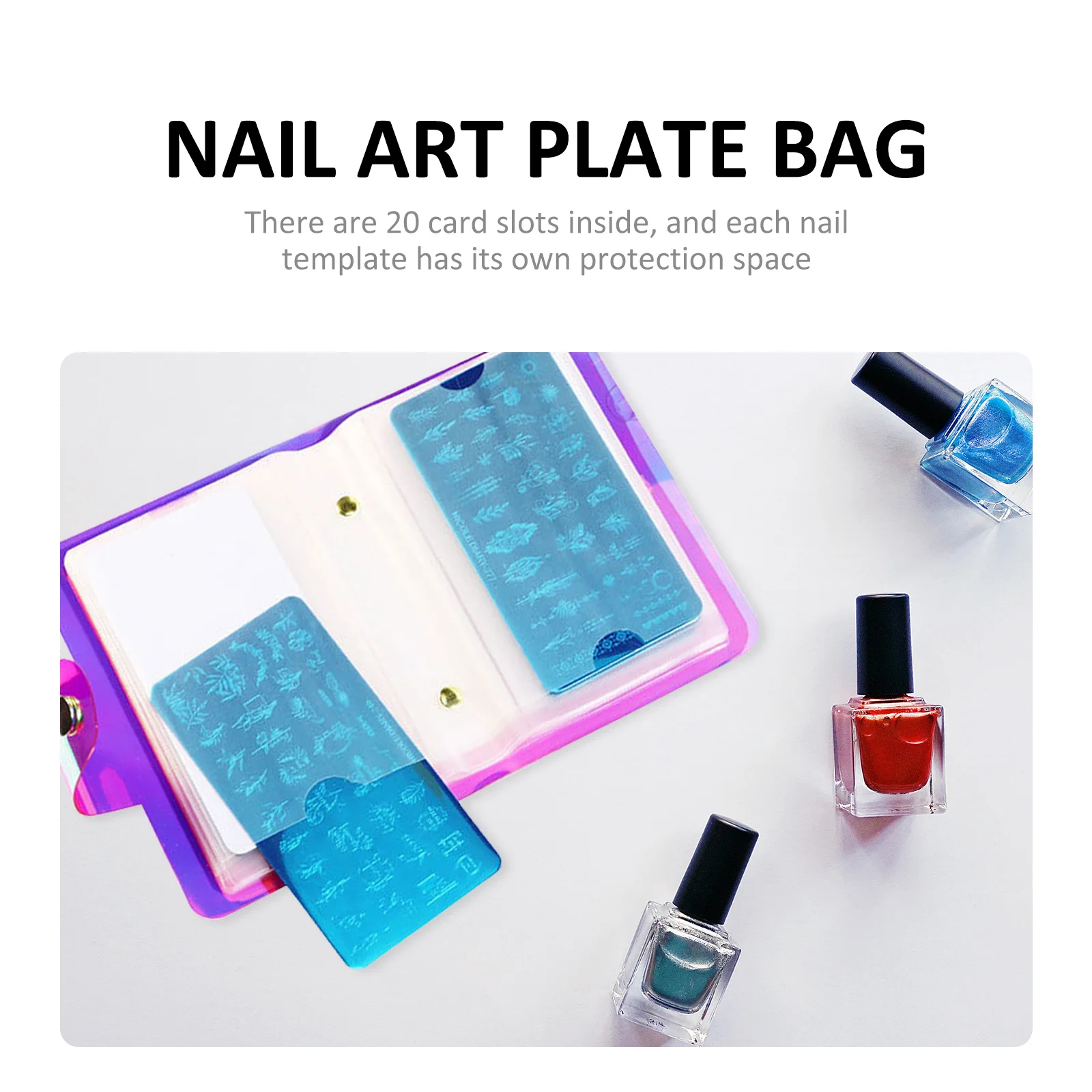 

Nail Stamp Plate Holder Organizers and Storage Stencil Bag Pet Stamping Template