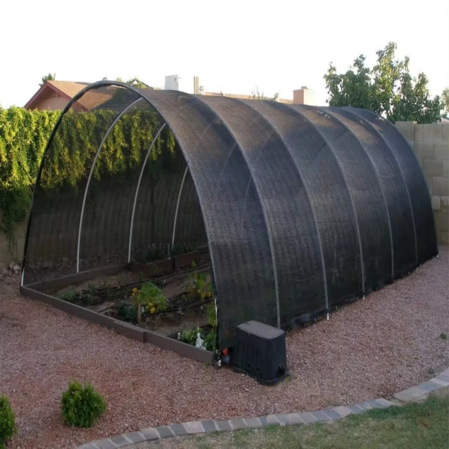 

6.5 in. x 30 ft. 60% Sunblock Shade Cloth With Grommets Greenhouse, Kennel, Pool, Pergola or Carport in Black