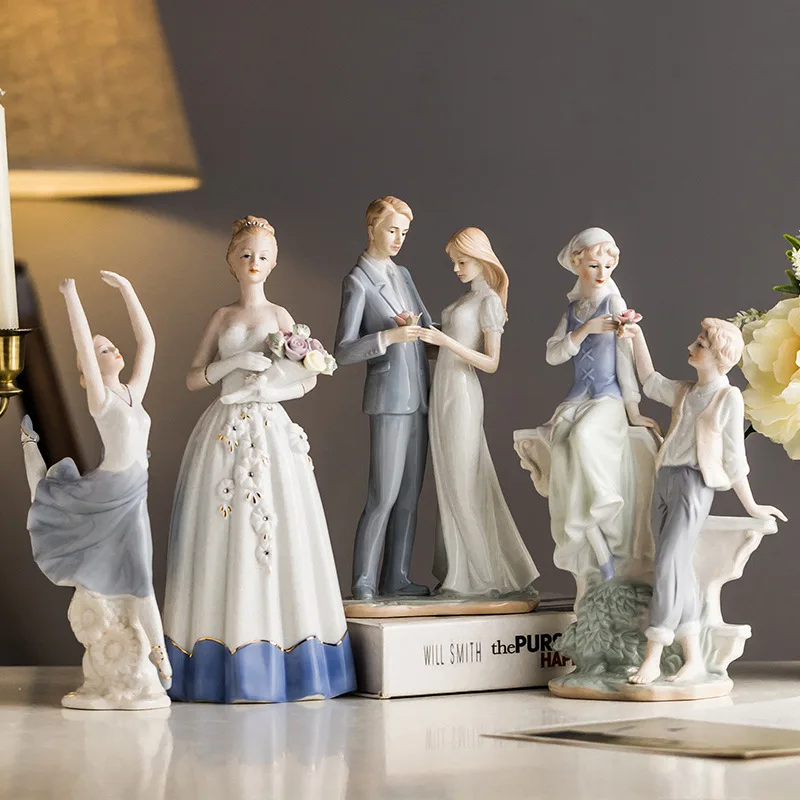 Décorations nordiques, ornements de caractère, maison moderne, salon, chambre à coucher, armoire à vin, ornements en céramique d'entrée, cadeau de mariage