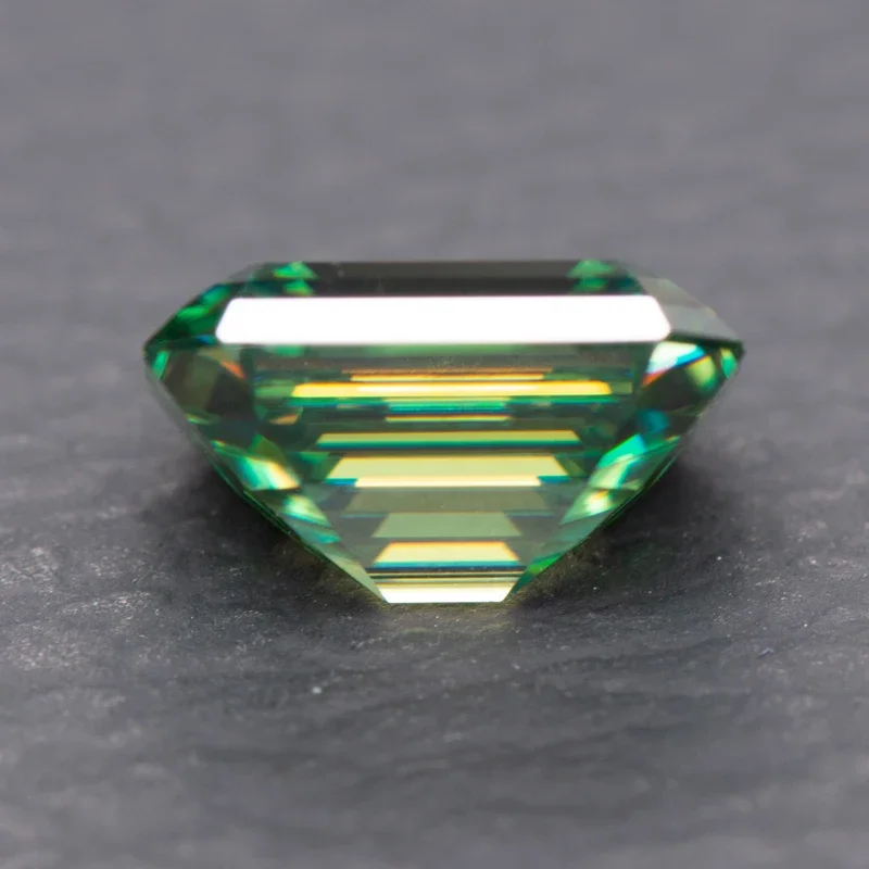Moissanite Stone Natural Colour Emerald Cut Yellow Green Color VVS1 with GRA Certificate Gemstone Charms Jewelry Making Material