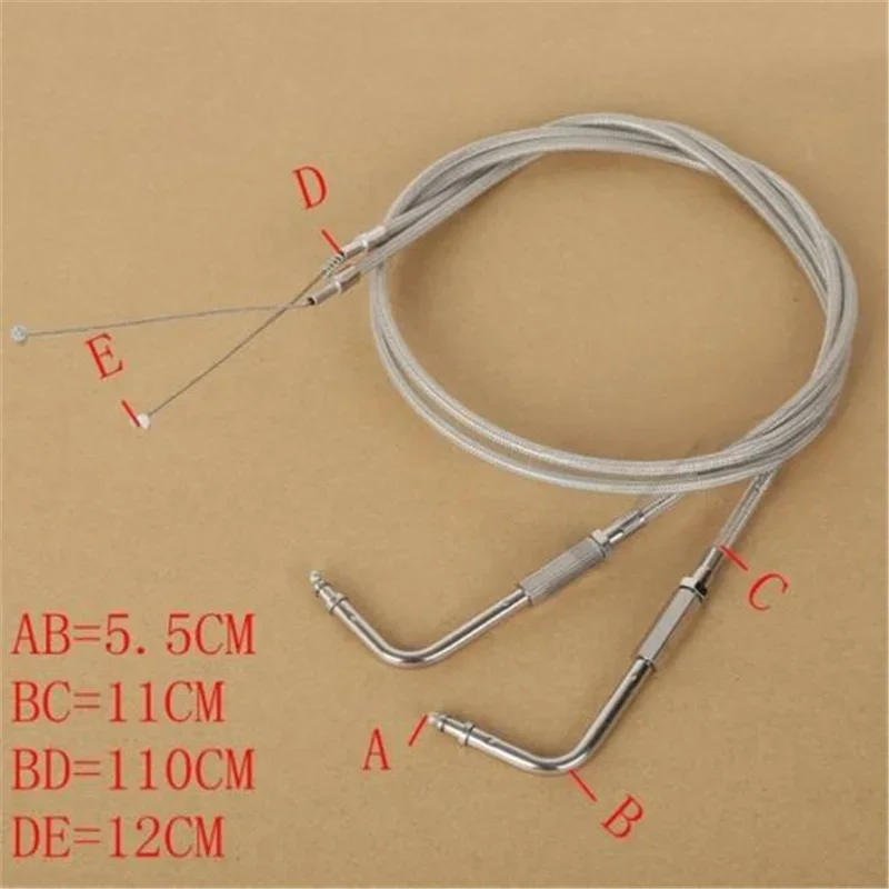 ملحقات Moto Acsessories 43-1/2 "كابل خانق من الفولاذ المقاوم للصدأ لدراجة Harley Road King FLH/T/ST 1996-2010 2009