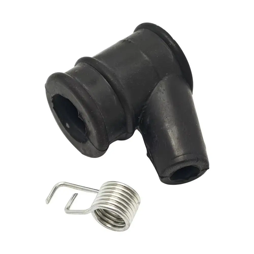 5Sets Rubber Metal Chainsaw Coil Cap Black Silver 3.3x2.6x1.8cm Coil Cap and Spring Kit High Voltage Replacement Part
