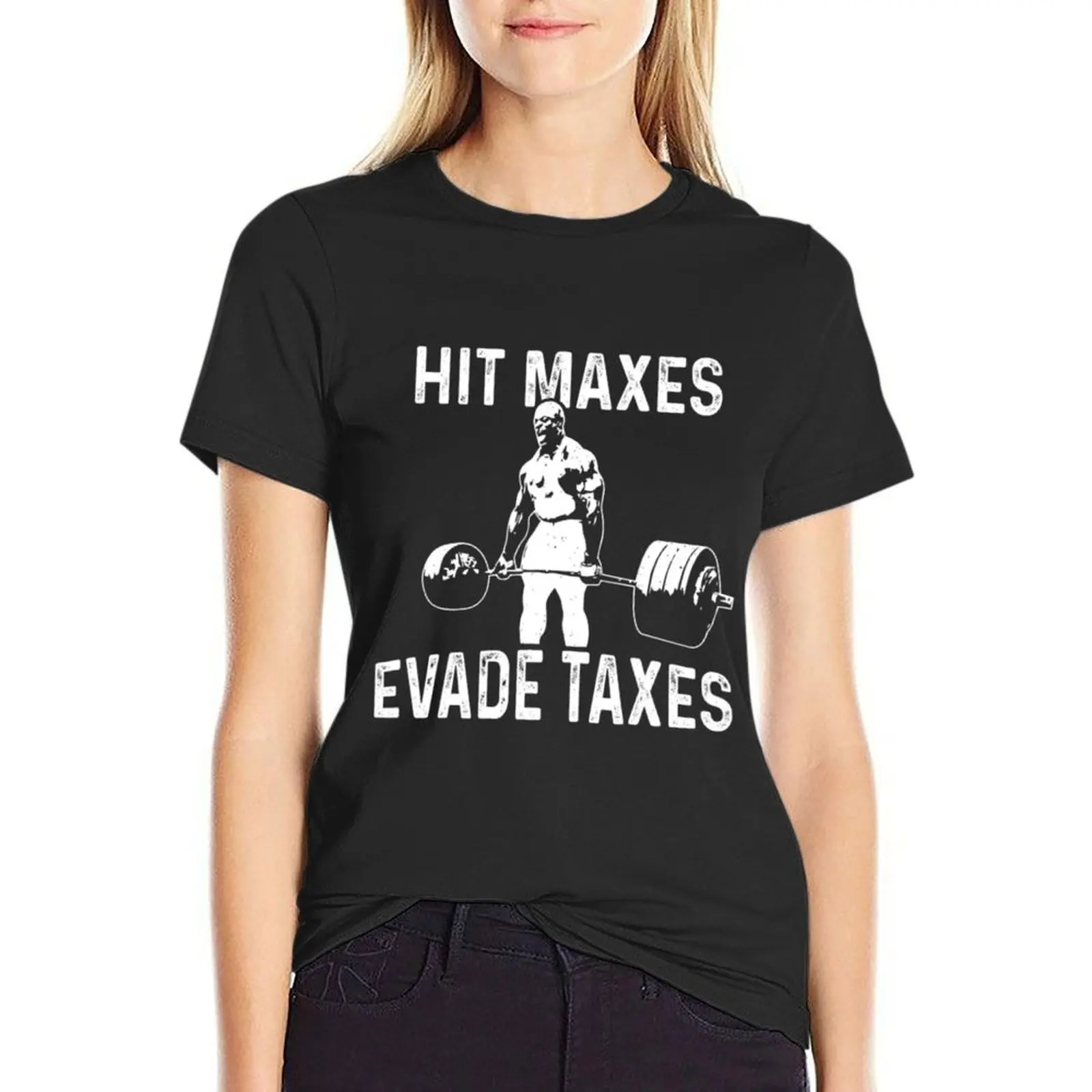 Hit Maxes Evade Taxes Active T-Shirt summer clothes anime blacks animal print Women's tops