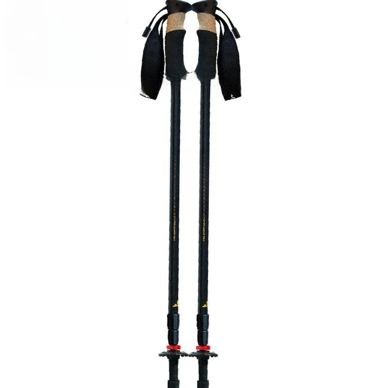 1 pair of retractable carbon fiber climbing poles, send friends outdoors, walking stick Wang Jue