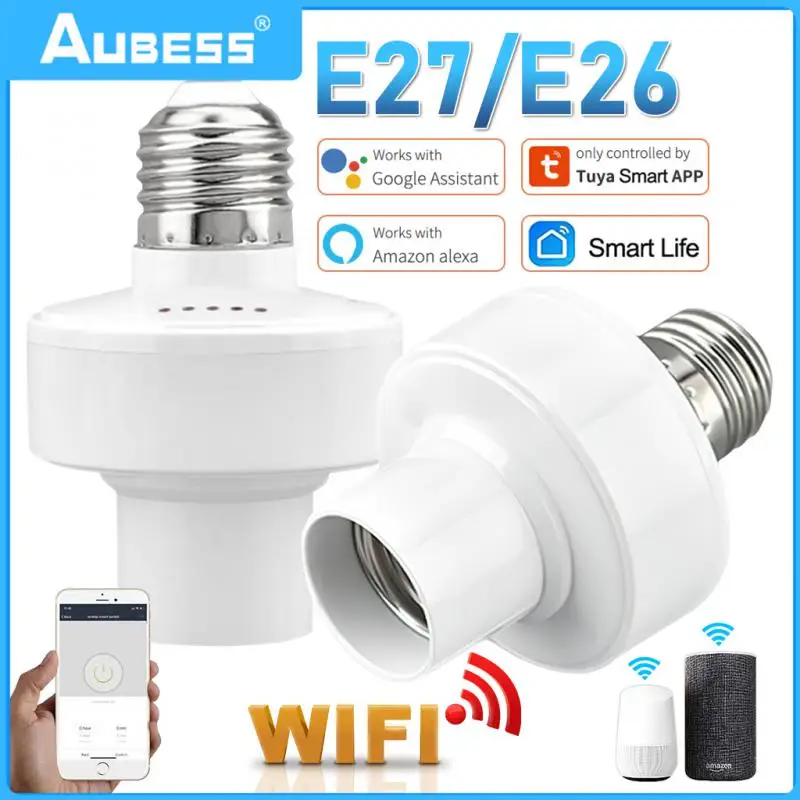 

WiFi Smart Light Bulb Adapter E27 E26 Lamp Holder Base Smart Life/Tuya Wireless APP Remote Voice Control With Alexa Google Home