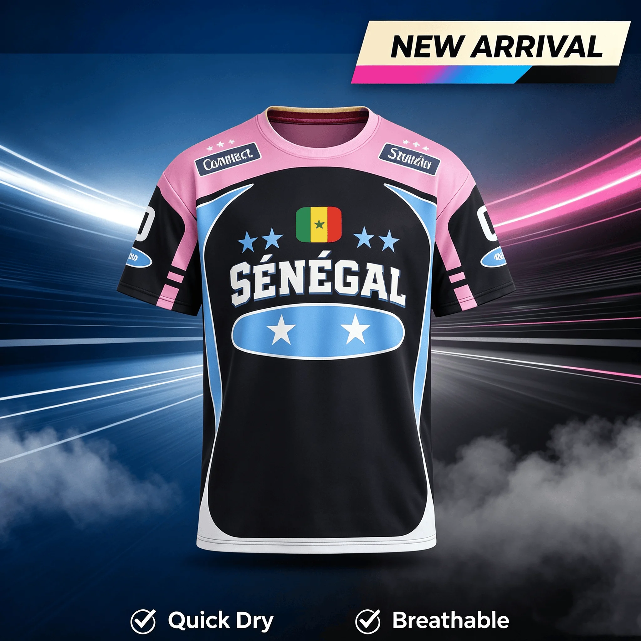

2026 New Senegal American Racing Style Football Jersey Casual Sports Quick Drying T-shirt for Men Family Kids Tees Fashion Tops