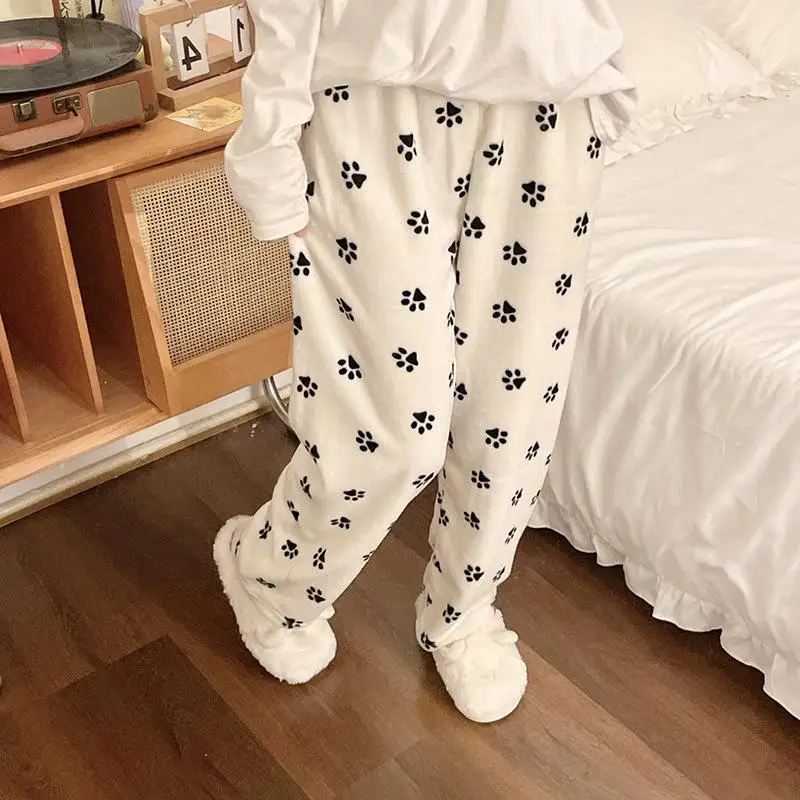 Korean Style Fashionable and Comfortable Women's Home Pants Thick and Sweet Teenage Pants Loose and Cute Girl's Sleeping Pants