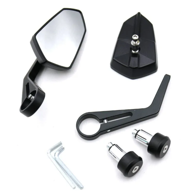 2 Stück, blendfreie, universelle Lenkerend-Rückspiegel, verstellbarer Spiegel für Motorräder, passend für Honda CB500F, CB650R, CB1000R, CBR600RR. – Detail 8