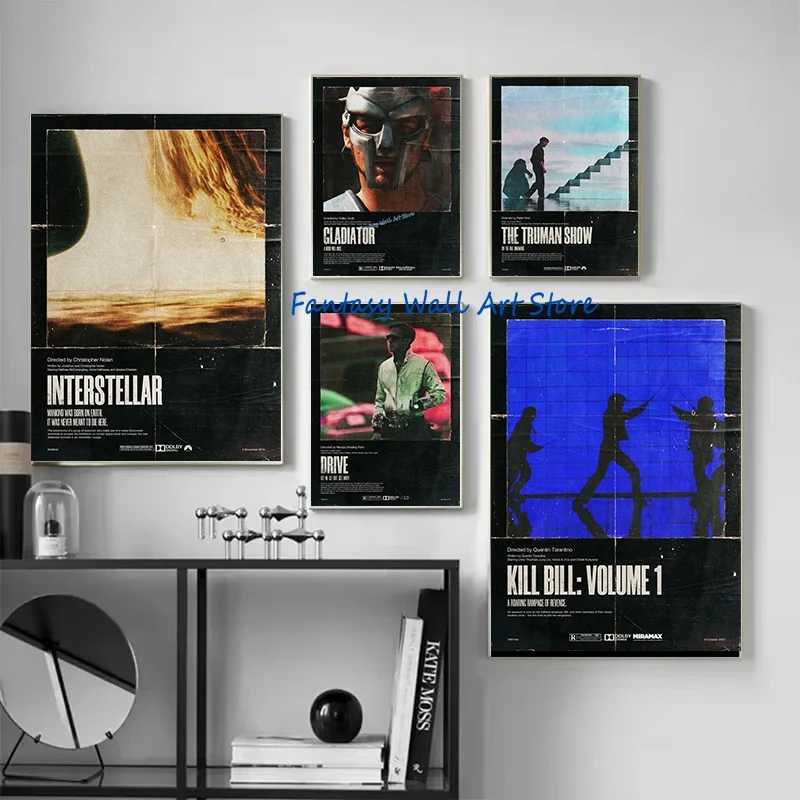 Classic Movies TVs Covers Dark Kill Bill Scareface Heat Films Drive Breaking Bad Poster Canvas Painting Wall Pictures Home Decor