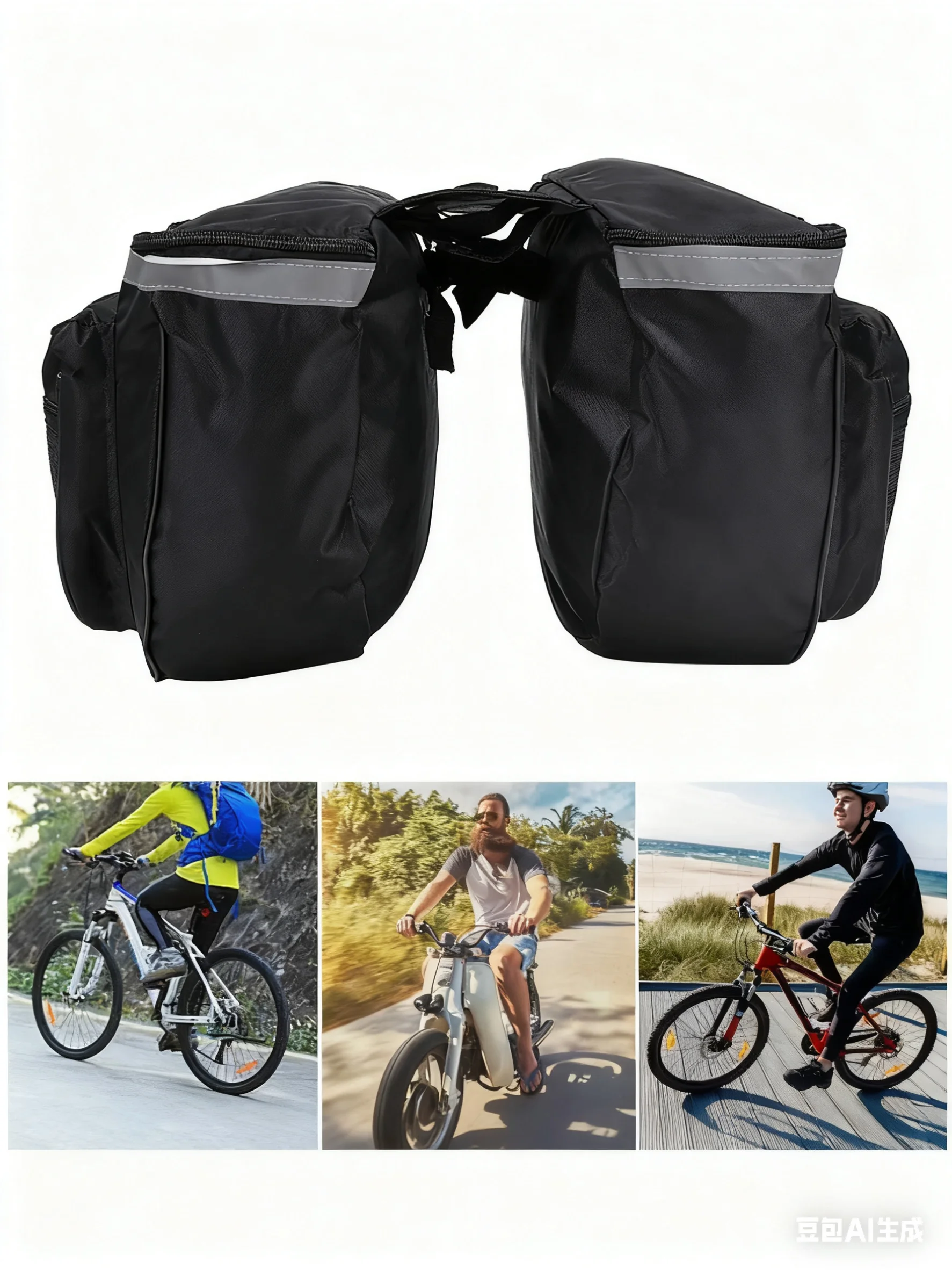 AliExpress NONE 25L Bike Rear Seat Bag Waterproof Double Side Pannier Bag Large Capacity Luggage Bag With Reflect Strip For Mountain Road Bike