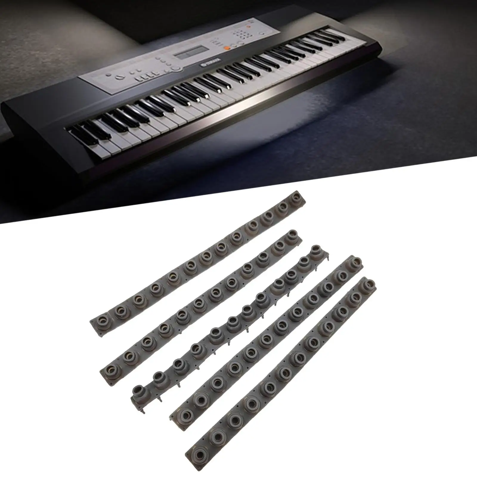 Gray Keypad Button Replacement Strip Lightweight Component for Electronic Keyboard 2000 1000 LK120 LK135