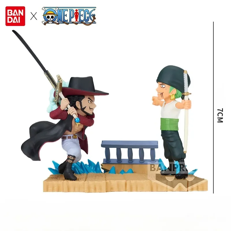 In Stock BANDAI BANPRESTO Original One Piece WCF Log Stories VOL.4 Zoro Dracule Mihawk Anime Figures Toys Gift Collectible Model