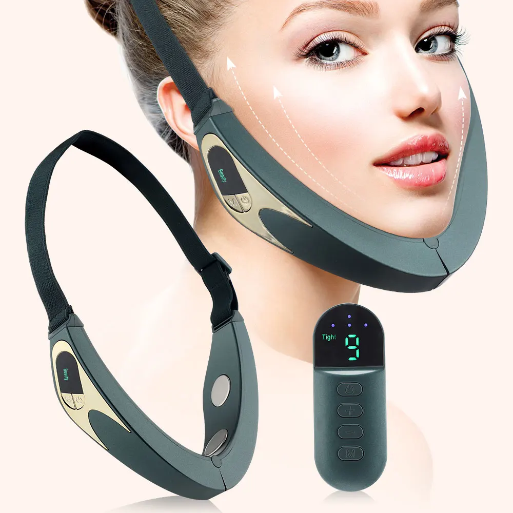 Electric V-face Lifting Massager 6 Mode 9 Levels Heating Vibrating Facial Slimming MassagerBeauty and Face Thinning Instrument