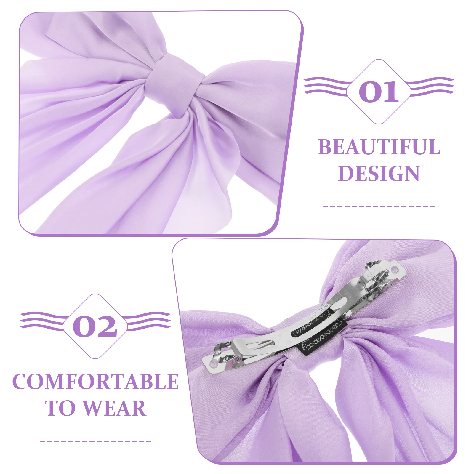 2 Pcs Bow Hairpin Bows for Women Ribbons Clips Snap Modeling Accessories Cloth Bride Barrettes