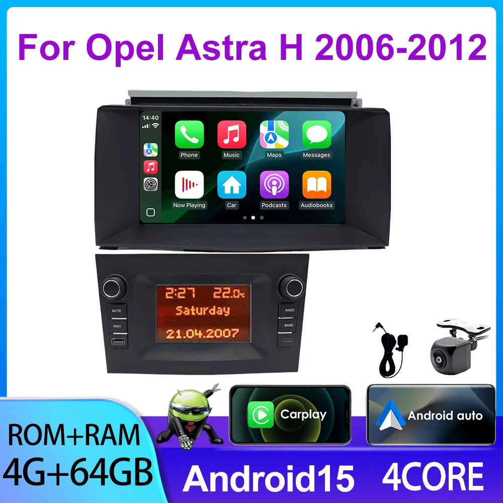 7 inch Auto GPS Navigatiesysteem voor Opel Astra H 2006-2012 HeadUnit Radio met Draadloze Carplay Multimedia CD DVD Autoradio
