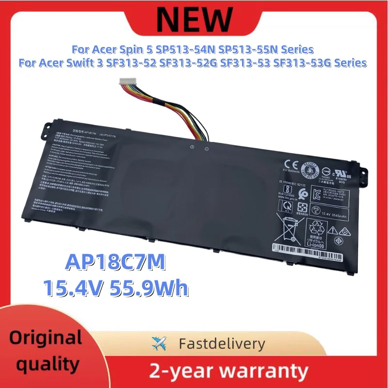 AP18C7M AP18C7K Laptop Battery For Acer Spin 5 SP513 SF514 Swift 3 SF313 SF316  Swift 5 SF514 SFX16  CN315 Series 4ICP5/57/79