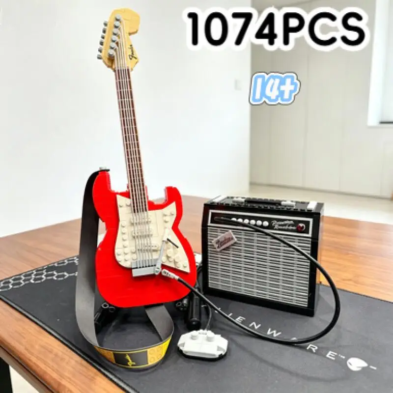 2026 New Arrival 1074PCS Creative IDEAS Guitar Building Blocks Assemble Bricks Toys Gifts For Adults