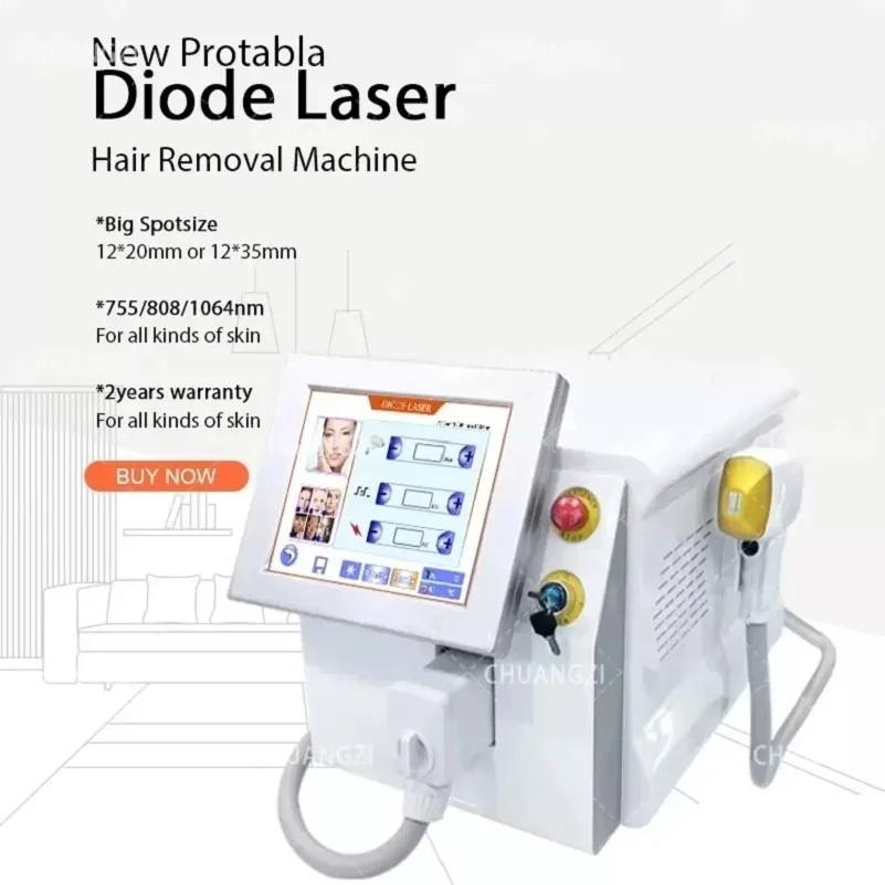 2024 Portable 2000W 808nm diode laser 755 808 1064nm wavelength freezing point painless permanent hair removal