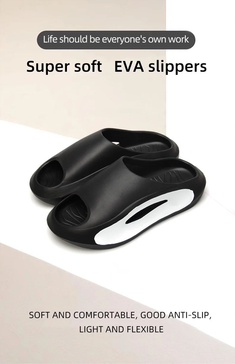 Herren-Hausschuhe mit Dicker Sohle, Rutschfeste Sommer-Badezimmer-Dusch-EVA-Sandalen – Detail 1