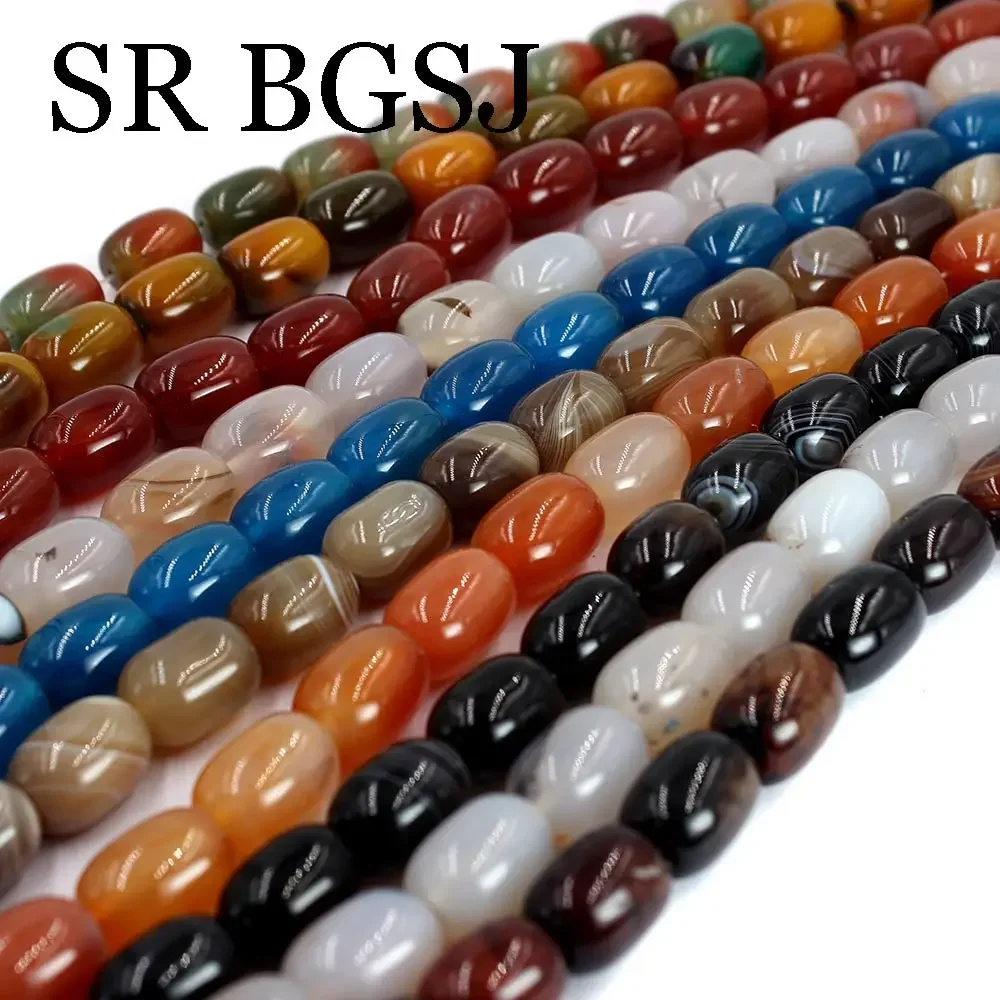 15inch 13x18mm Natural Gems Stone Column Shape Jewelry Making DIY Agate Beads