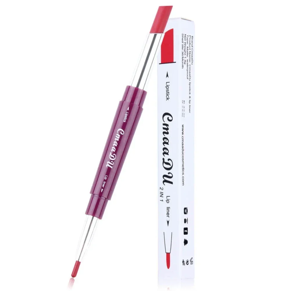 Heallor-Rouge à lèvres CmaaDu, 6 couleurs, longue durée, 2 en 1, crayon Jules Liner 256, rouge à lèvres hydratant imperméable, maquillage Co, 1 pièce