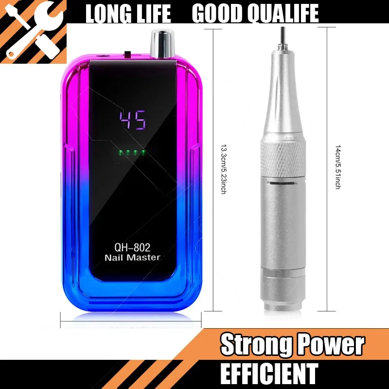 

Горячий аккумуляторный инструмент 45000 об/мин, дрель для ногтей, лазерный градиент цвета, электрическая дрель для снятия лака, шлифовальные инструменты