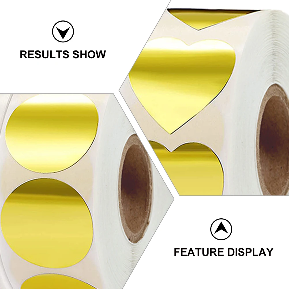 

2 Rolls DIY Sealing Stickers Heart Shape Adhesive Round Decoration Labels