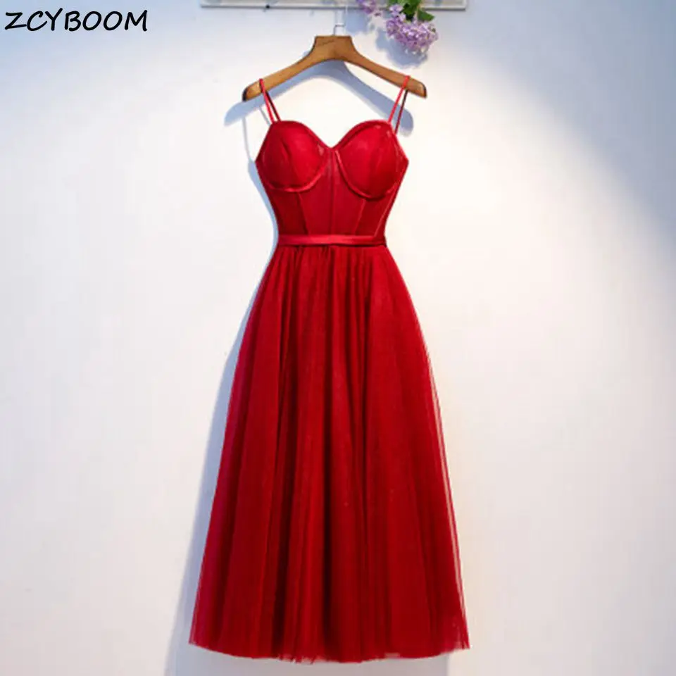 

Short Cocktail Dresses 2025 Formal Party Night Spaghetti Straps Prom Dresses Red Vestidos De Gala Elegant Tulle Graduation Gowns