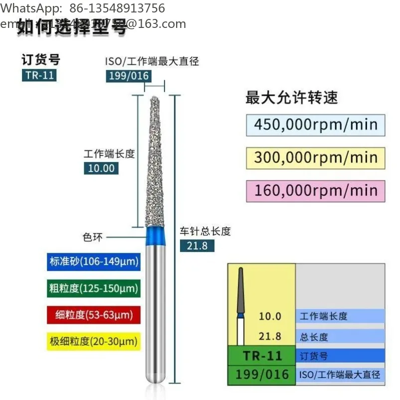 Dental Diamond Bur High Hardness Emery Needle for High Speed Handpiece Professional Grinding Tool Durable Efficient Lab Use