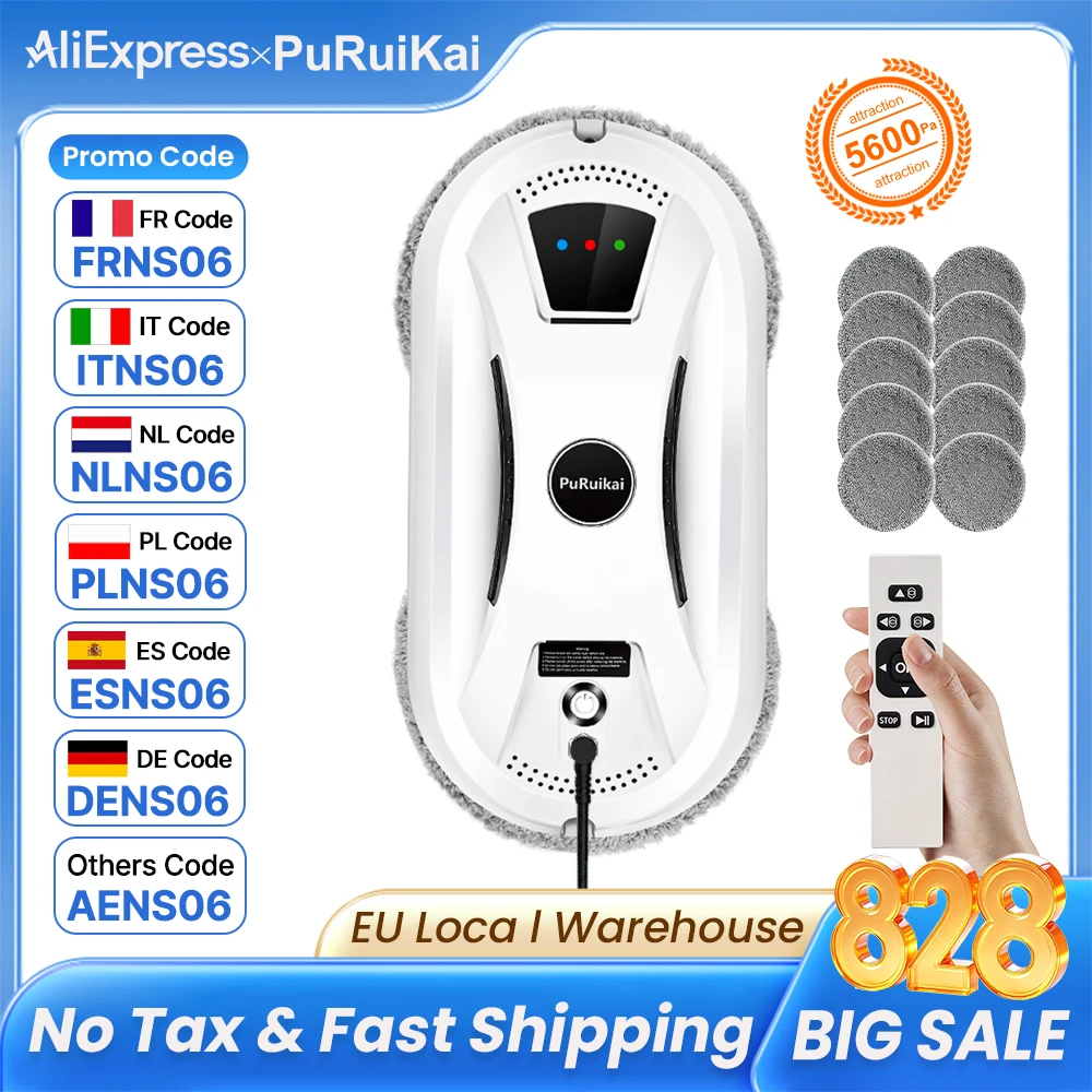 PuRuiKai Ultra Thin Robot Vacuum Cleaner Window Cl