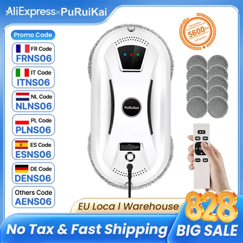 PuRuiKai Ultra Thin Robot Vacuum Cleaner Window Cleaning Robot Window Electric Glass Limpiacristales Remote Control For Home