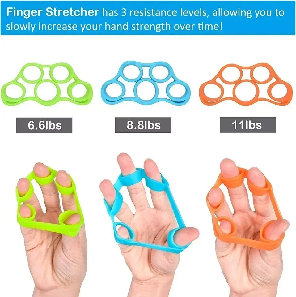 6pcs Hand Grip Strengthener Forearm Exerciser Five-finger Rehabilitation Training Equipment Yoga Boxing Exetraining Fitness