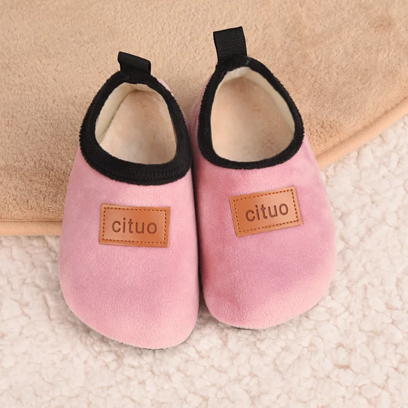 Winter Children Floor Shoes For Baby Slippers Kids Plush Warm Boys Girl Soft Anti-slip Nursey Indoor School Kids Shoes